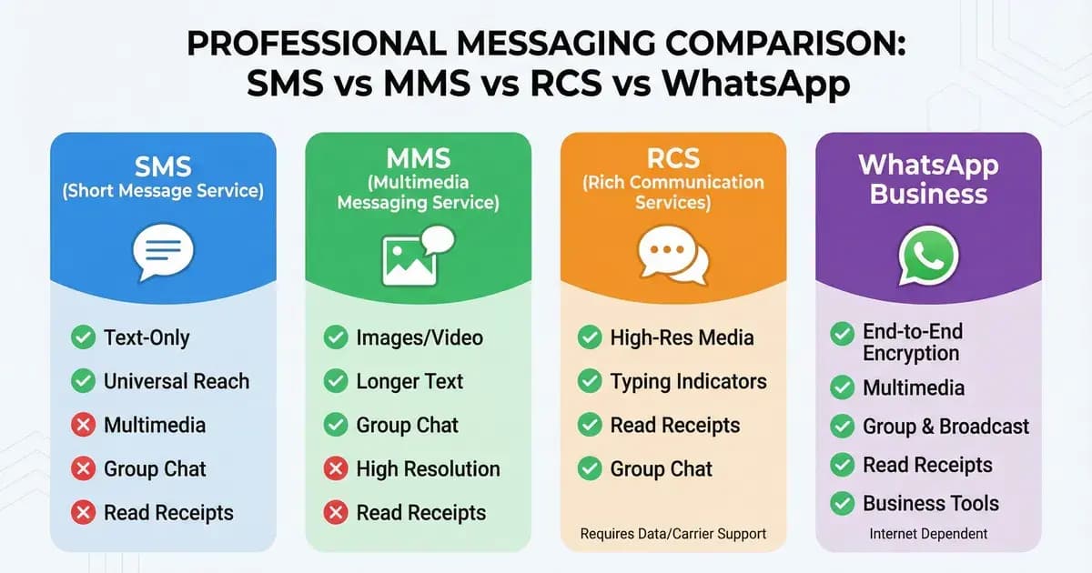Is WhatsApp SMS or MMS? SMS vs MMS vs RCS vs WhatsApp