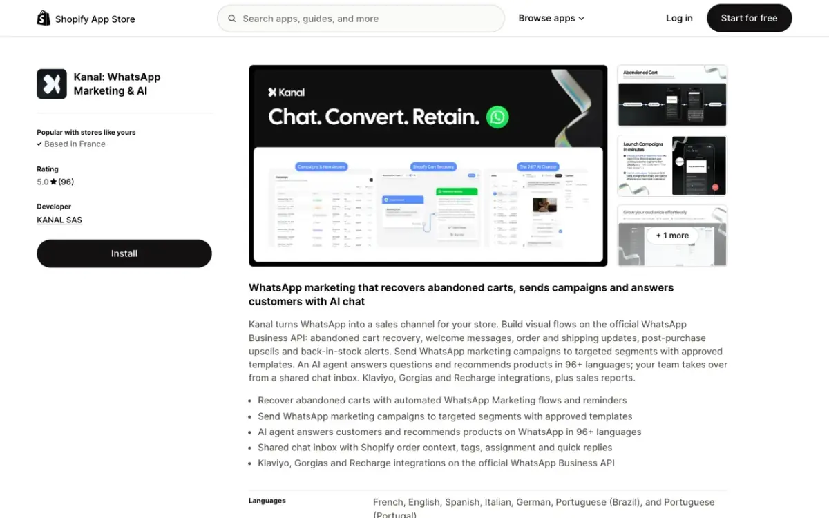 Kanal on the Shopify App Store