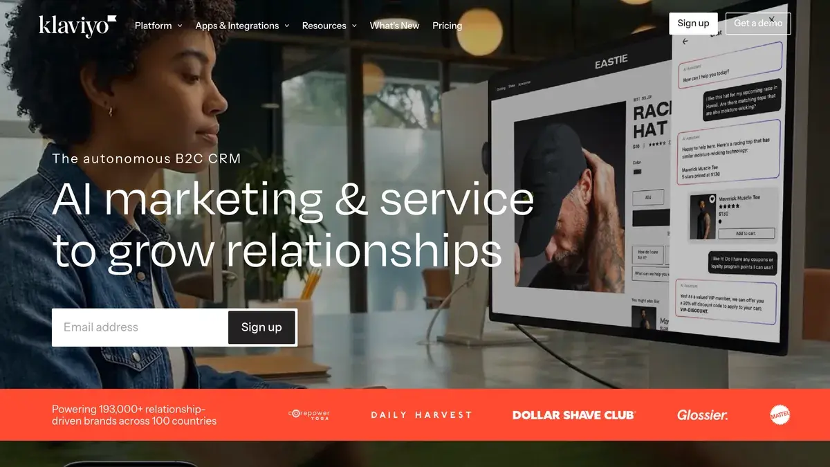 Klaviyo homepage