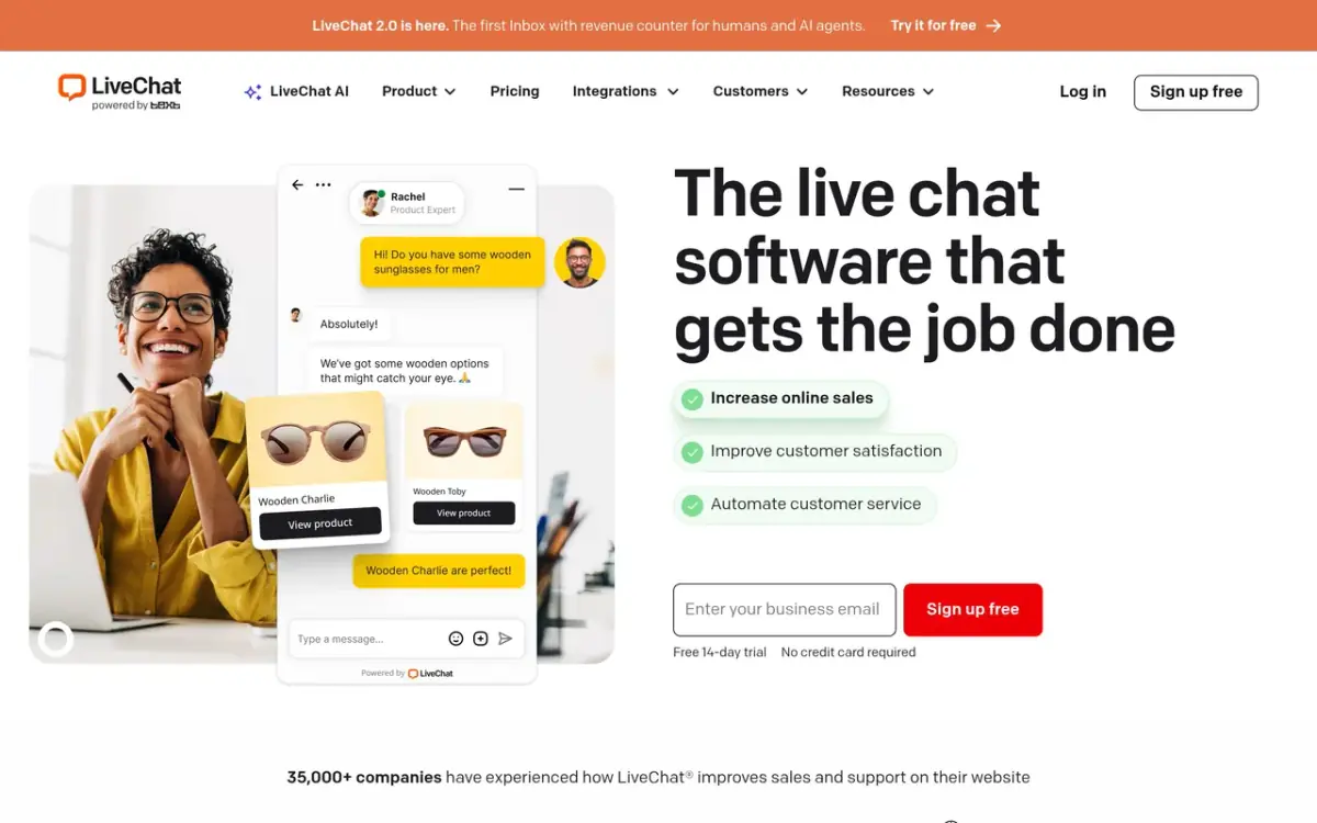 LiveChat website
