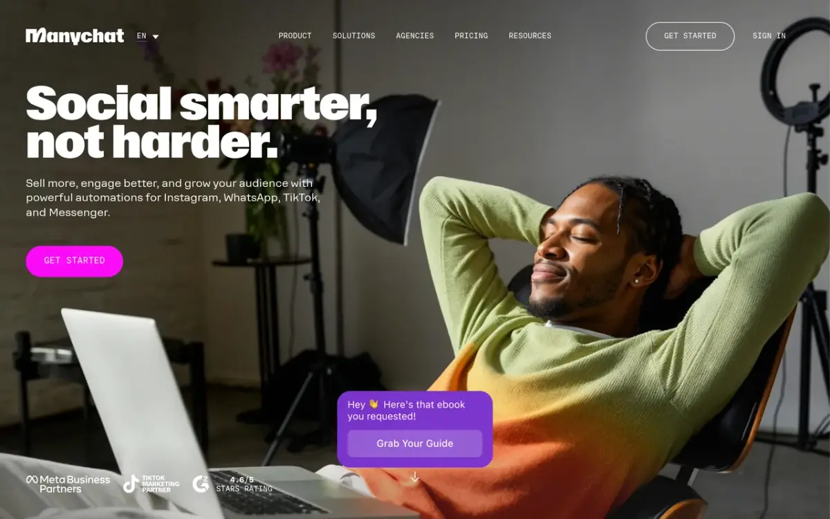 ManyChat homepage