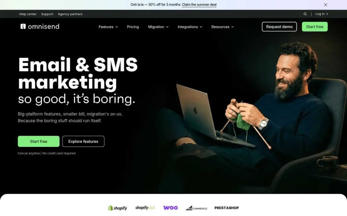 Omnisend homepage