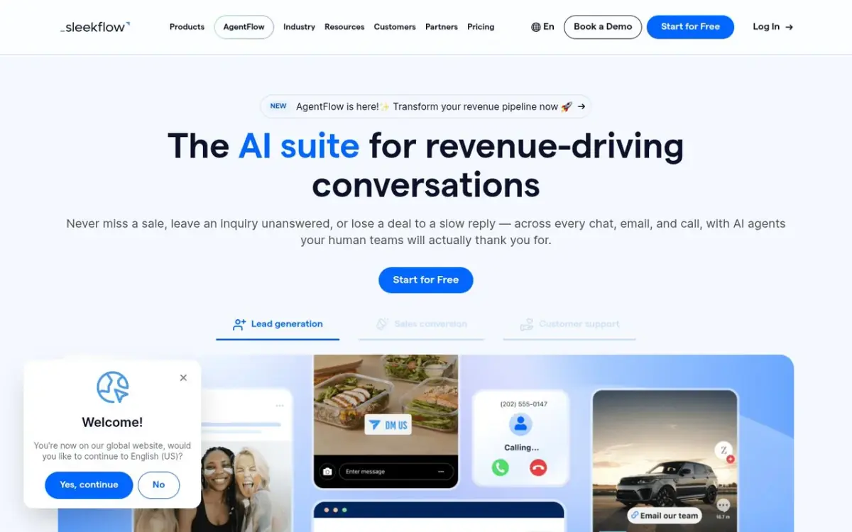 SleekFlow homepage