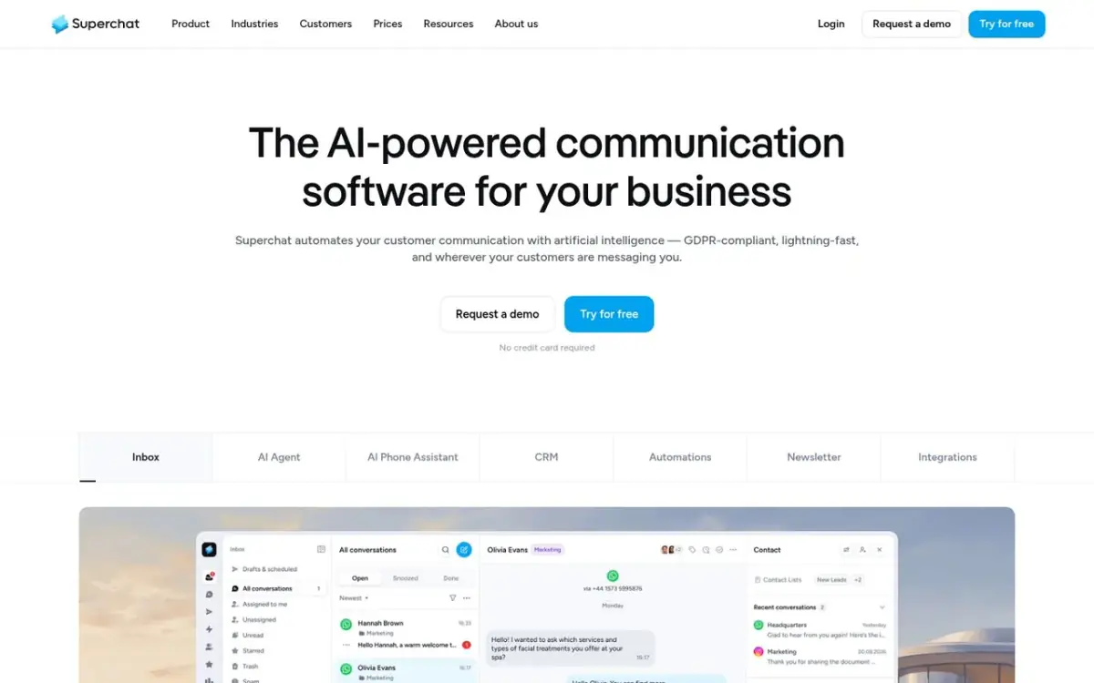 Superchat homepage
