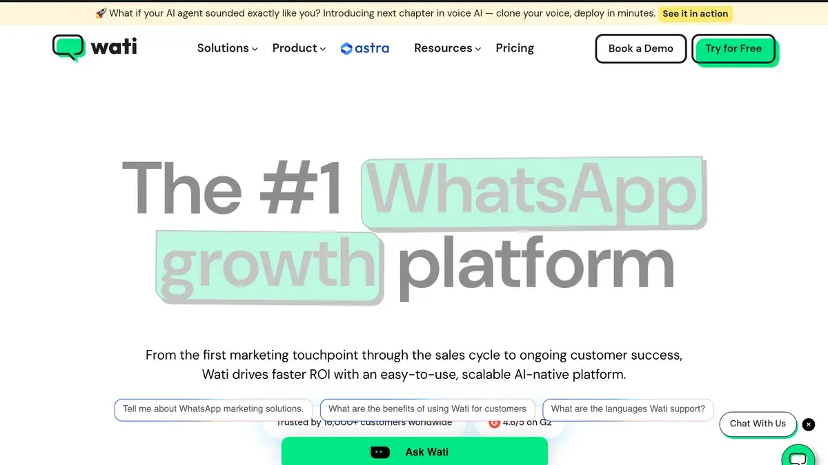 Wati homepage